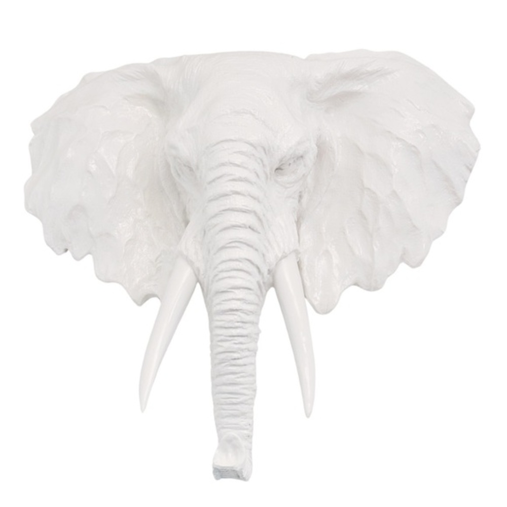 White Elephant Wall Sculpture